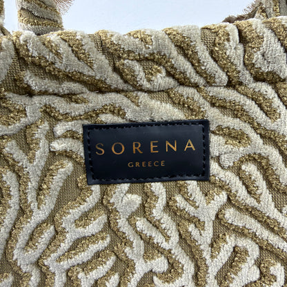 Sorena Greece Handtasche – Beige/Gold mit Strukturmuster