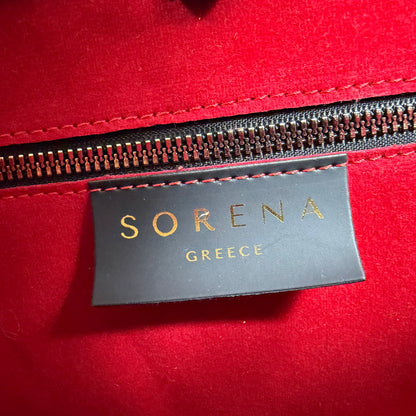 Sorena Greece Handtasche – Beige/Gold mit Strukturmuster