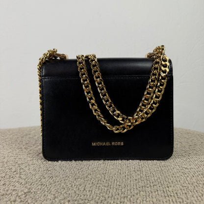 Michael Kors Schultertasche – Schwarz mit goldfarbenen Details