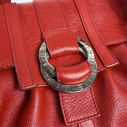 BVLGARI Chandra Flap Tote – Rotes Leder