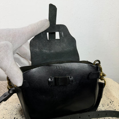 ESDE Leder Schultertasche Schwarz – Handgefertigt