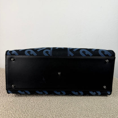 Furla Shopper – Schwarz / Dunkelblau mit Logo-Muster