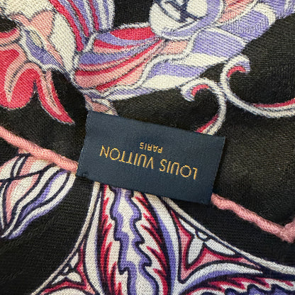 Louis Vuitton Kaschmir-Seiden-Tuch M73764 – Schwarz / Rosa / Lila