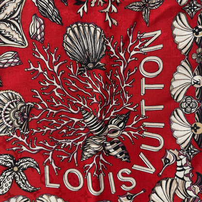 Louis Vuitton Kaschmir-Seiden-Tuch M73765 – Rot / Creme / Schwarz