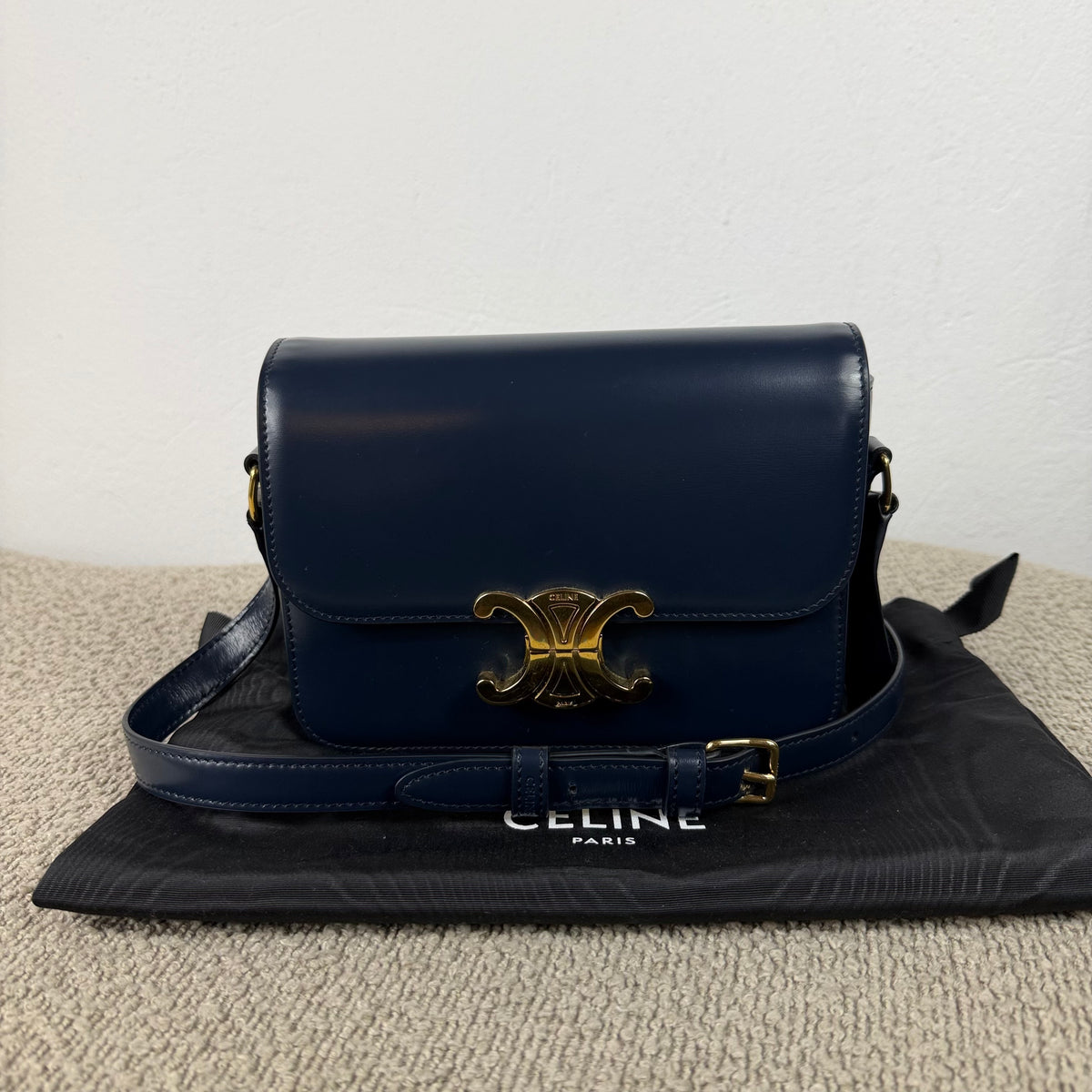 Celine Teen Triomphe – Glattleder Navy Blue