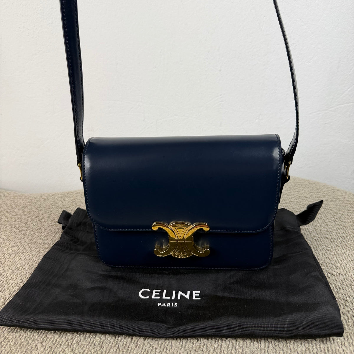 Celine Teen Triomphe – Glattleder Navy Blue