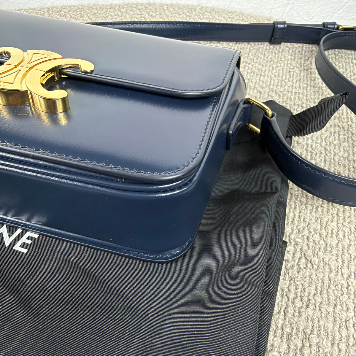 Celine Teen Triomphe – Glattleder Navy Blue