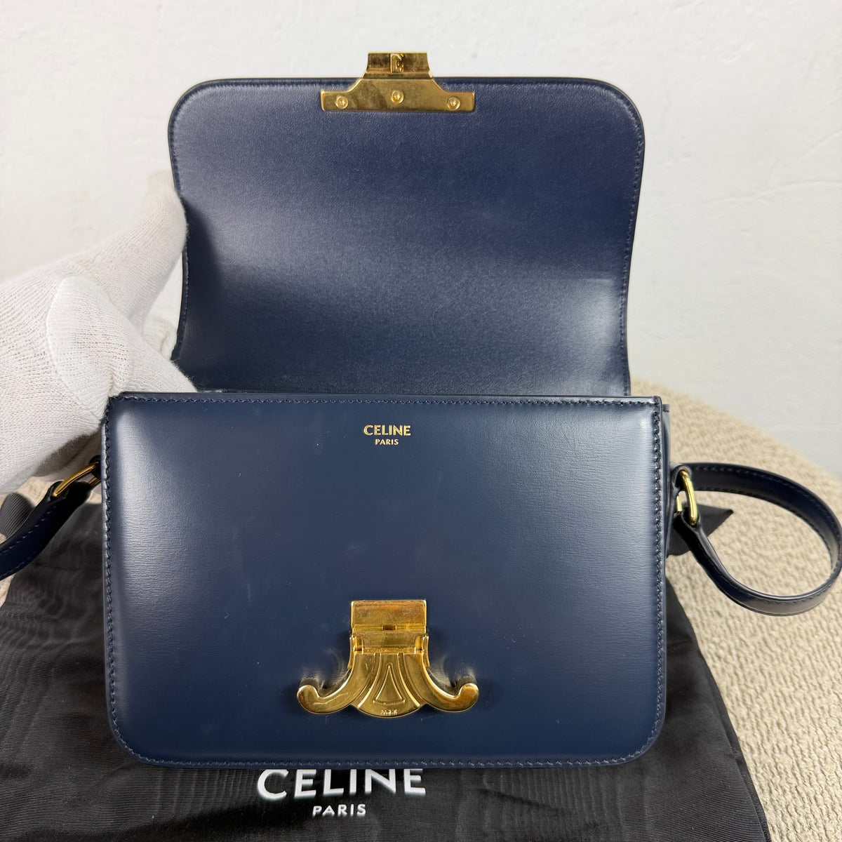 Celine Teen Triomphe – Glattleder Navy Blue