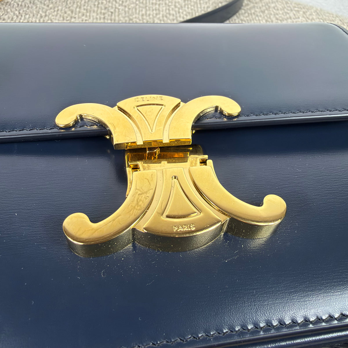 Celine Teen Triomphe – Glattleder Navy Blue