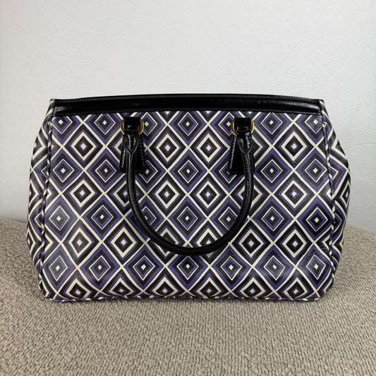 Prada Diamond Print Saffiano Handtasche – Violett / Schwarz / Weiß