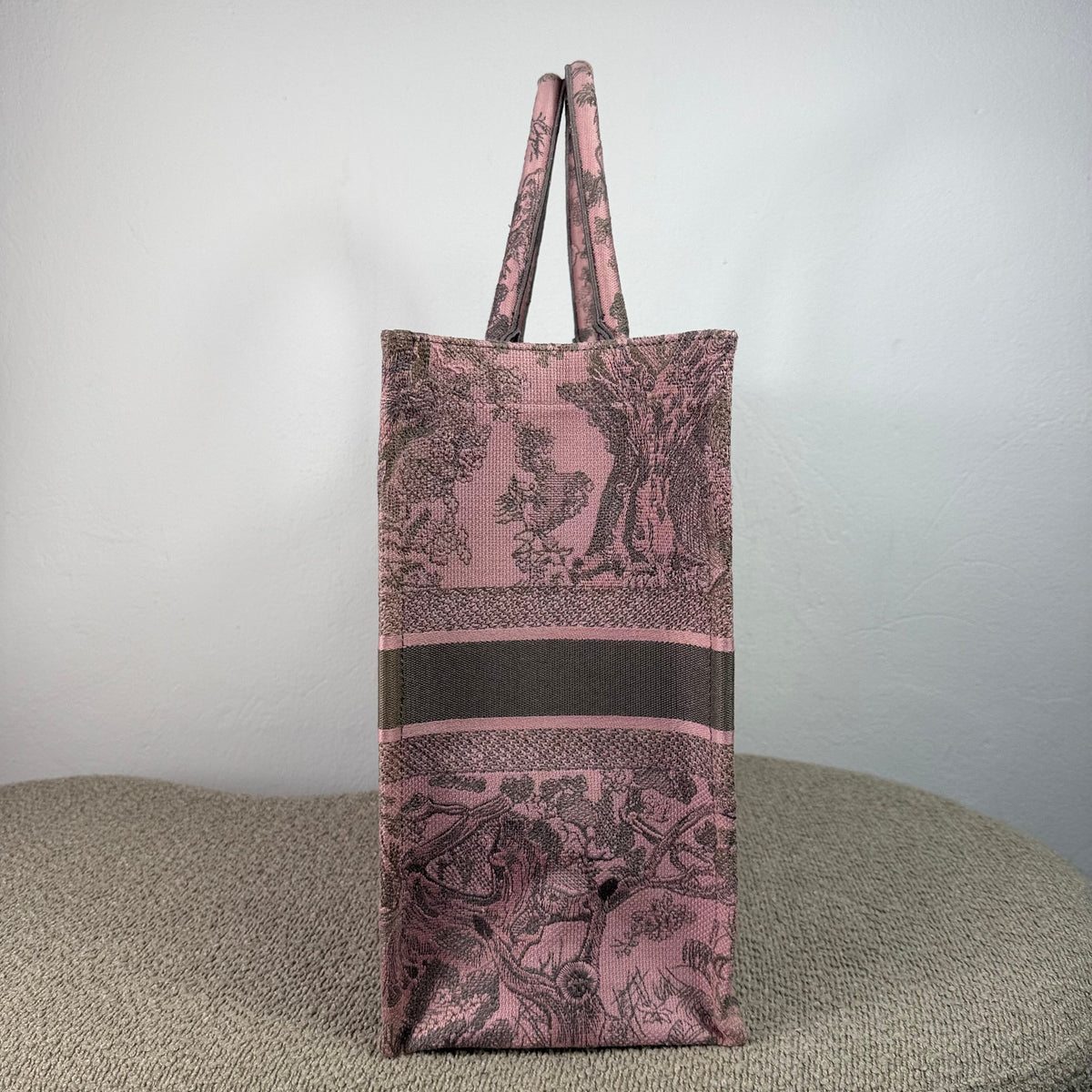Christian Dior Book Tote - Mykonos Toile de Jouy Embroidered Pink