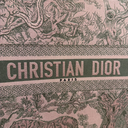 Christian Dior Book Tote - Mykonos Toile de Jouy Embroidered Pink