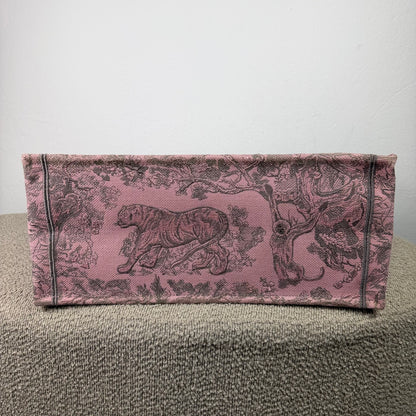 Christian Dior Book Tote - Mykonos Toile de Jouy Embroidered Pink
