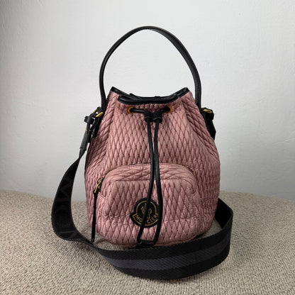 Moncler Kilia Quilted Nylon Bucket Bag – Rosa