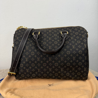 Louis Vuitton Speedy 30 Bandoulière – Mini Lin Monogram Dunkelbraun