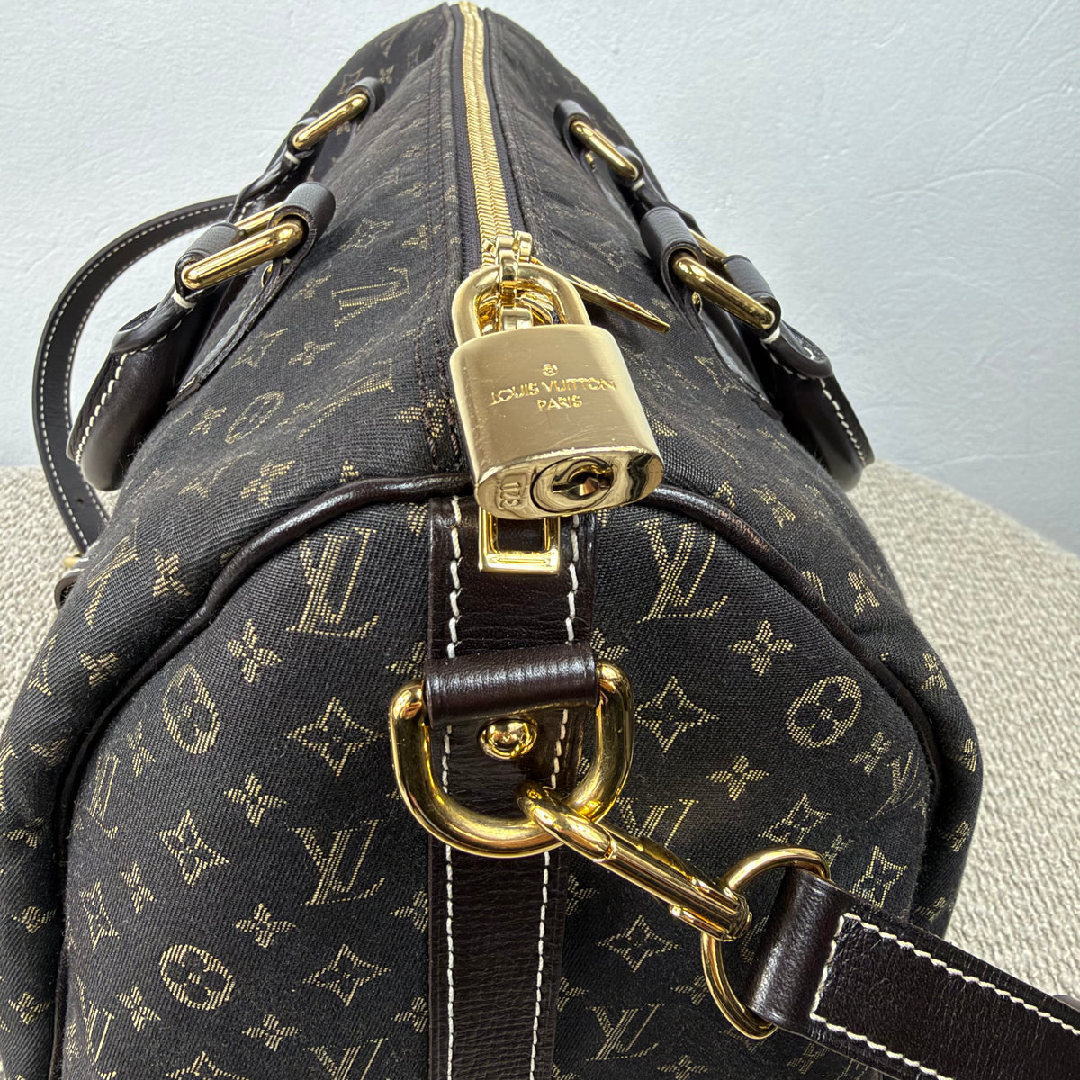 Louis Vuitton Speedy 30 Bandoulière – Mini Lin Monogram Dunkelbraun