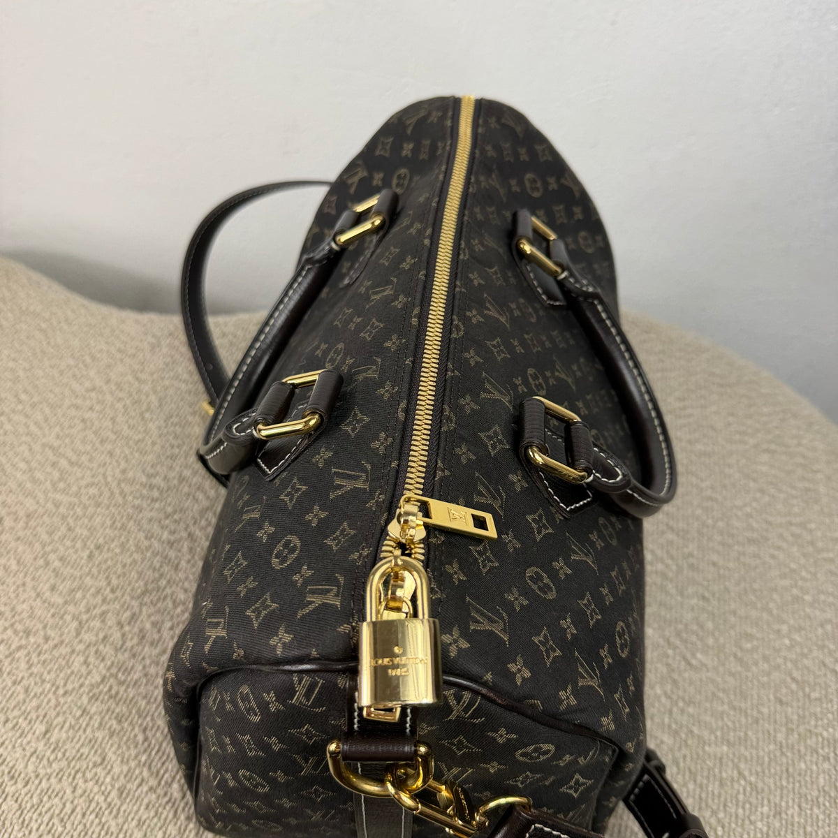 Louis Vuitton Speedy 30 Bandoulière – Mini Lin Monogram Dunkelbraun