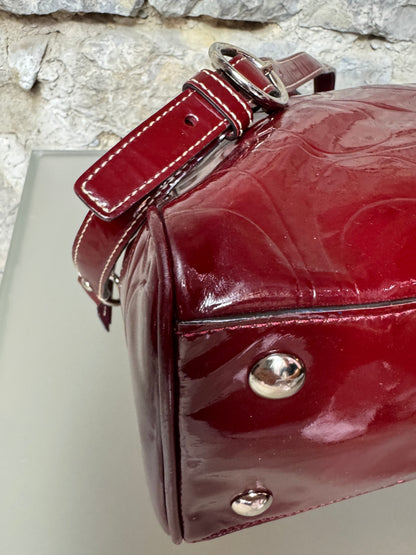 Coach Signature Bordeaux Lackleder Handtasche