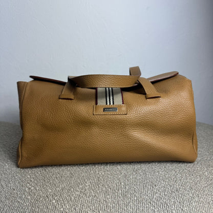 Sac en cuir souple Burberry – Veau grainé avec bandoulière Icon Stripe