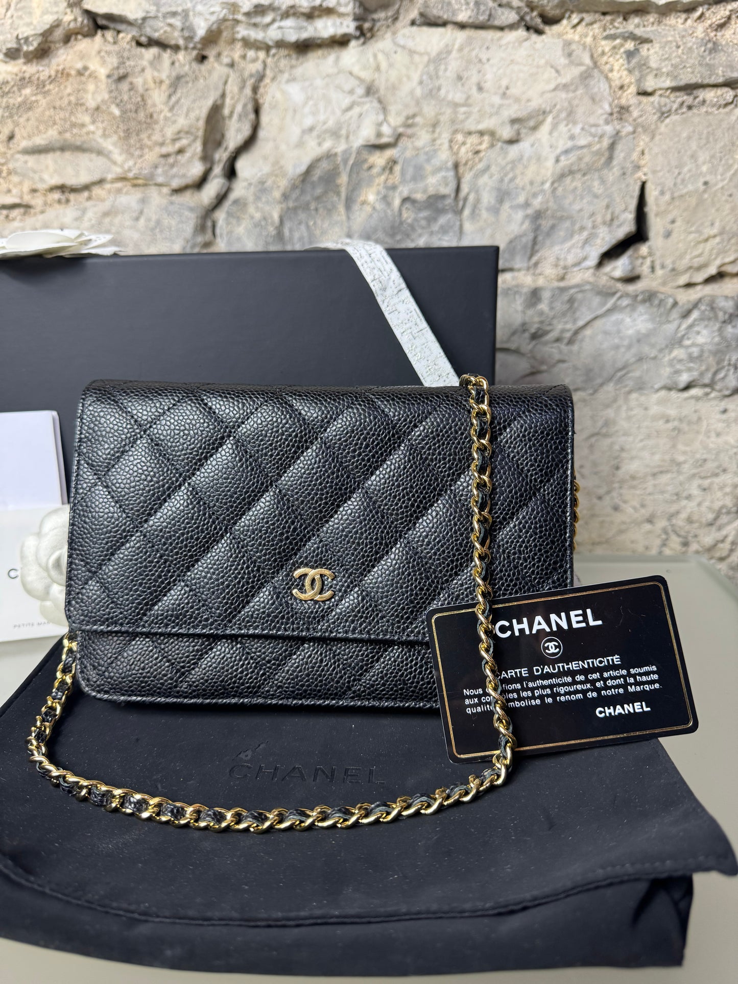 Chanel Timeless Wallet On Chain Lammleder Schwarz