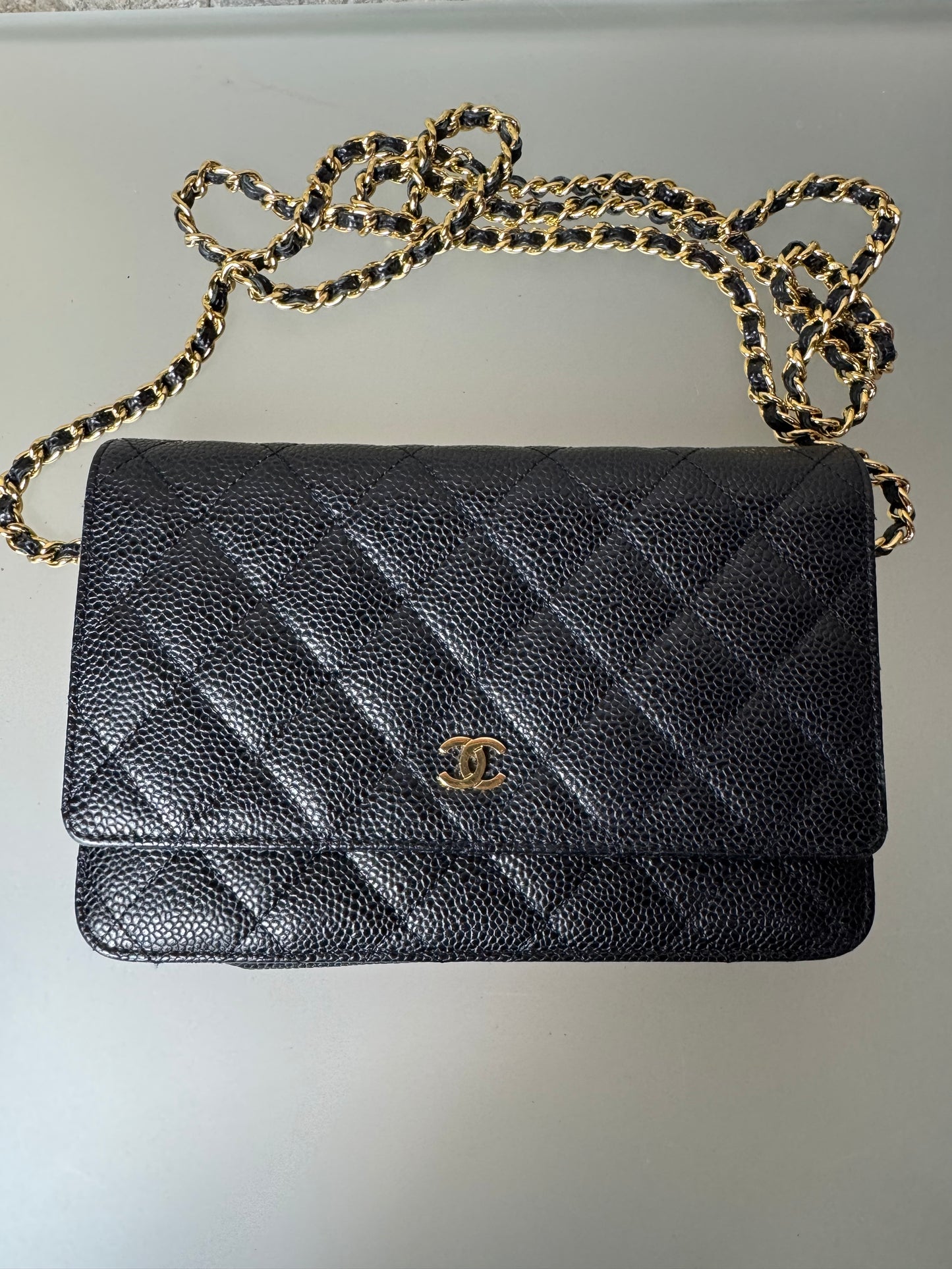 Chanel Timeless Wallet On Chain Lammleder Schwarz