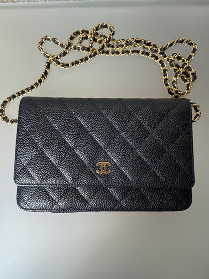 Chanel Timeless Wallet On Chain Lammleder Schwarz