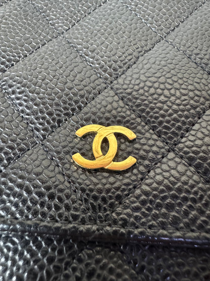 Chanel Timeless Wallet On Chain Lammleder Schwarz