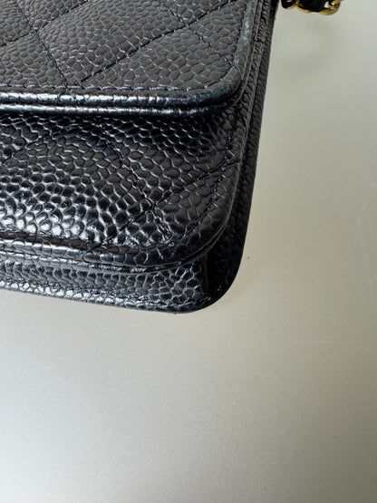 Chanel Timeless Wallet On Chain Lammleder Schwarz