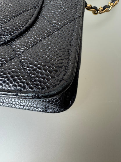 Chanel Timeless Wallet On Chain Lammleder Schwarz