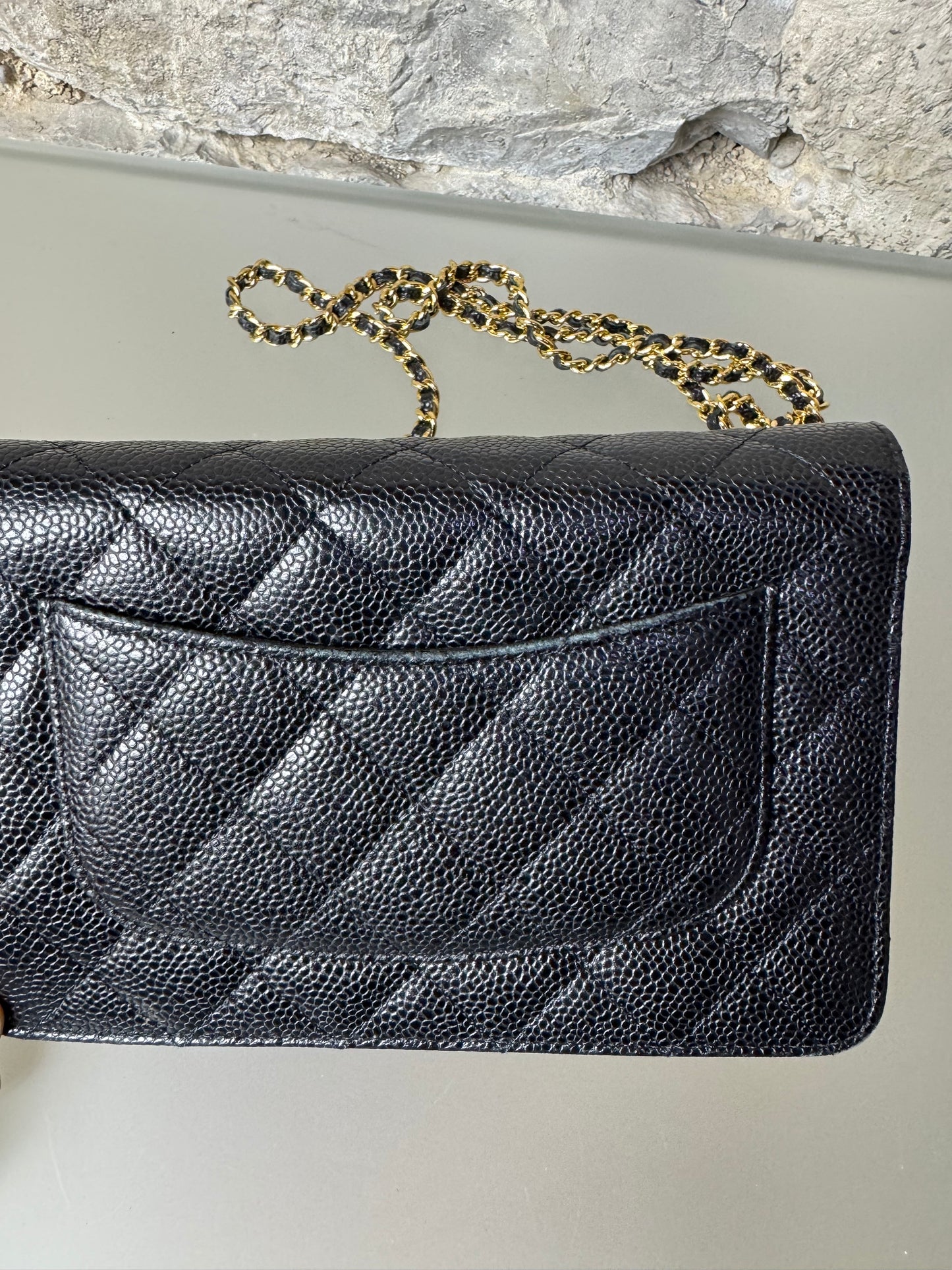 Chanel Timeless Wallet On Chain Lammleder Schwarz