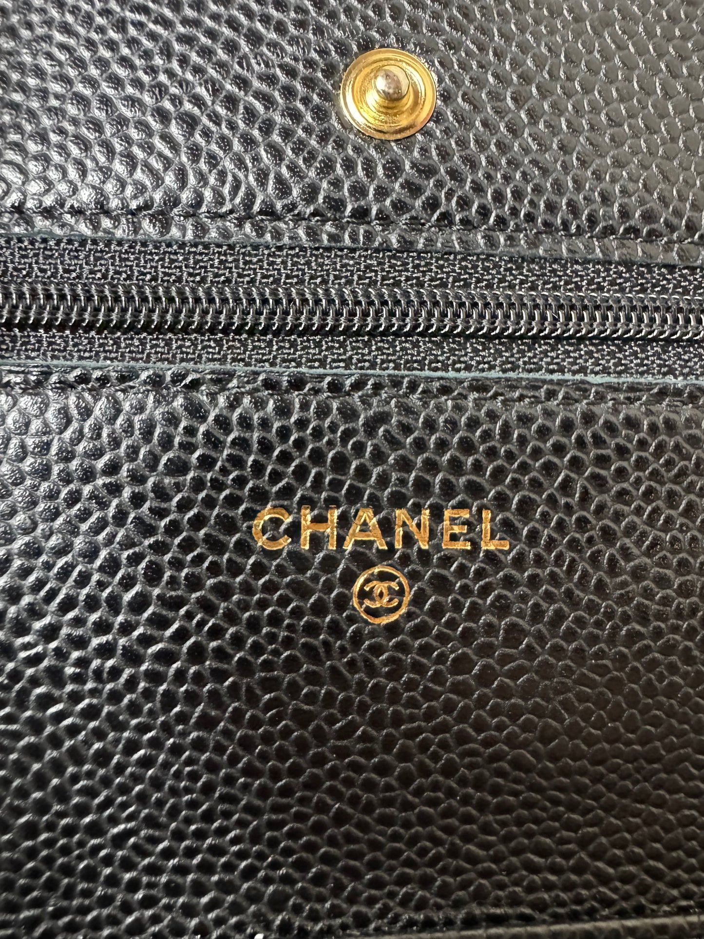 Chanel Timeless Wallet On Chain Lammleder Schwarz