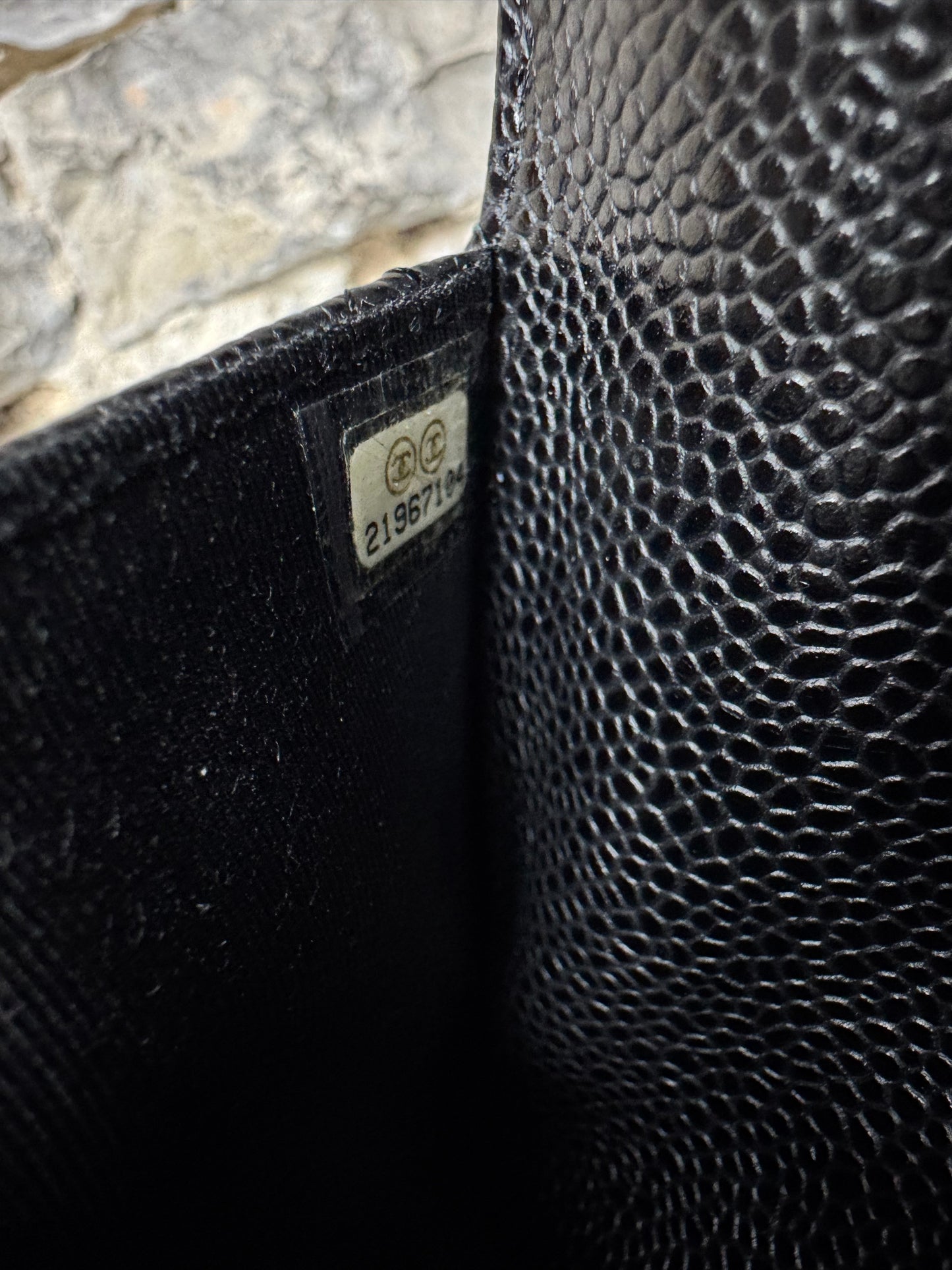 Chanel Timeless Wallet On Chain Lammleder Schwarz