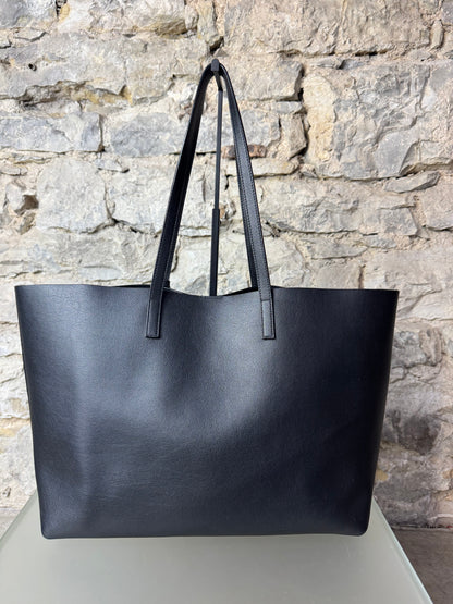 Saint Laurent Shopper Tasche Schwarz Leder mit Clutch