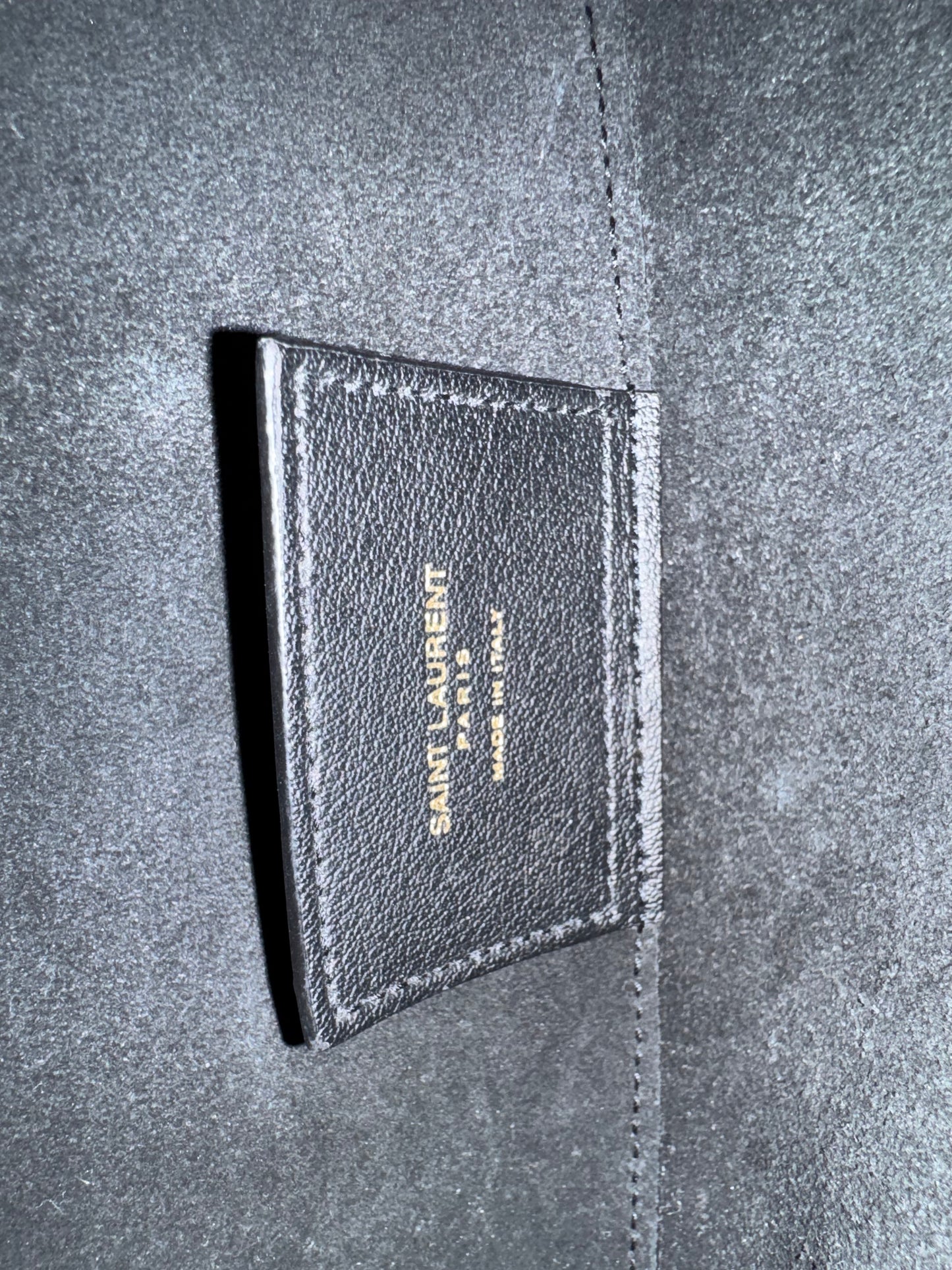 Saint Laurent Shopper Tasche Schwarz Leder mit Clutch