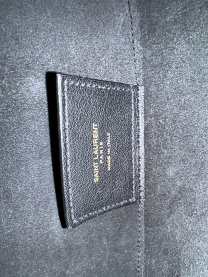 Saint Laurent Shopper Tasche Schwarz Leder mit Clutch
