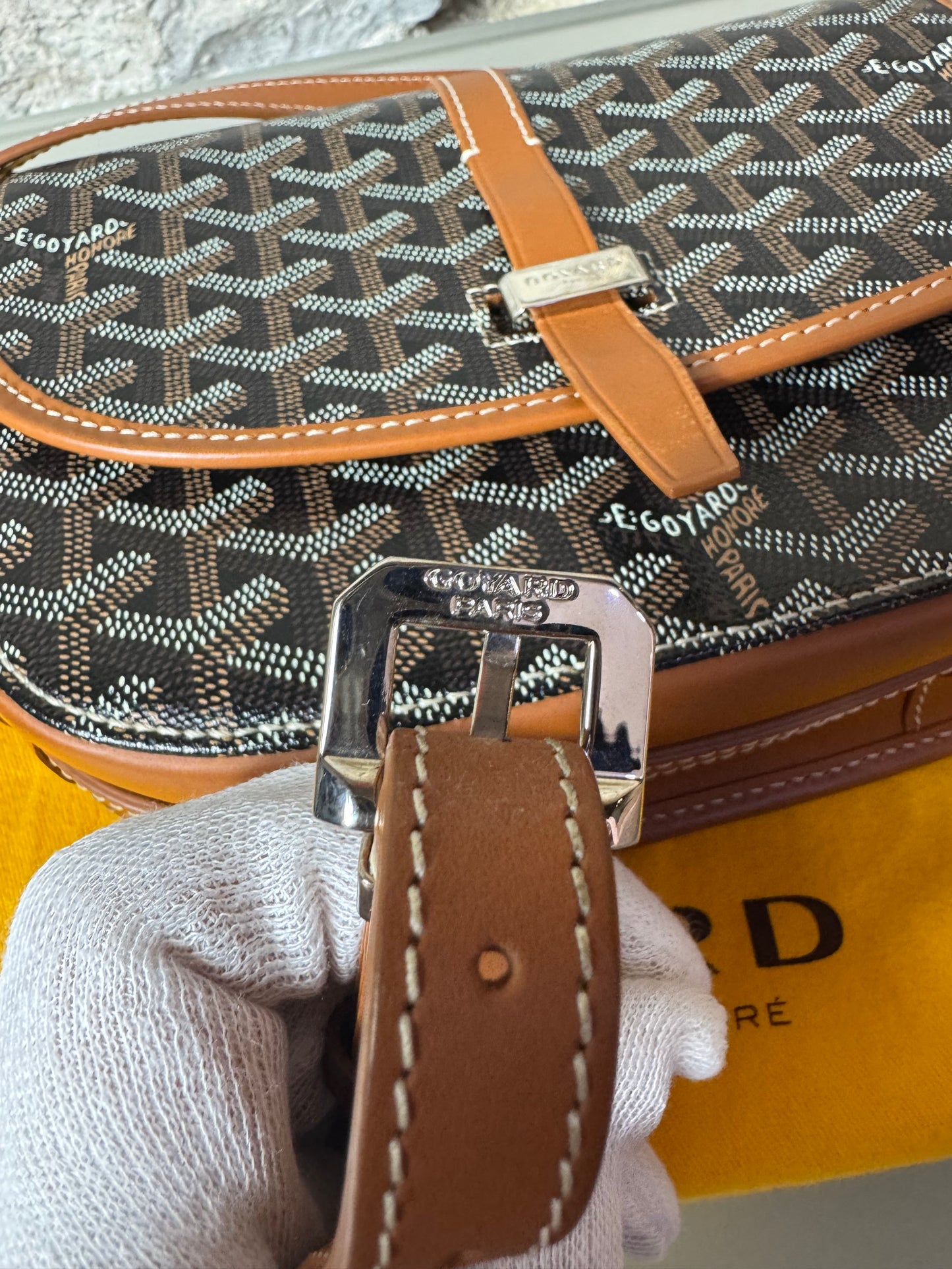 Goyard Belvédère PM Tasche Schwarz / Braun
