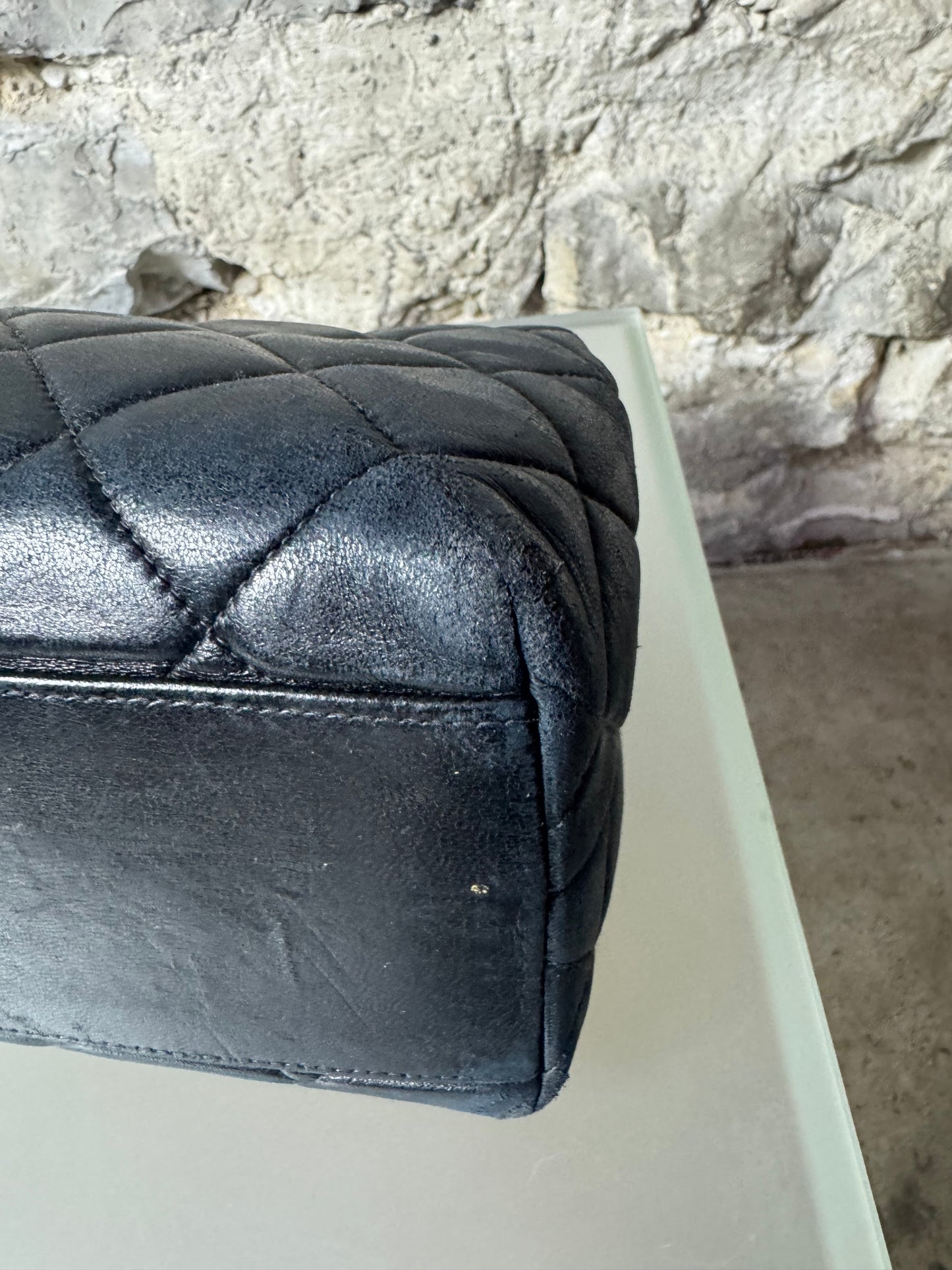 Chanel Vintage CC Chain Shoulder Bag Schwarz