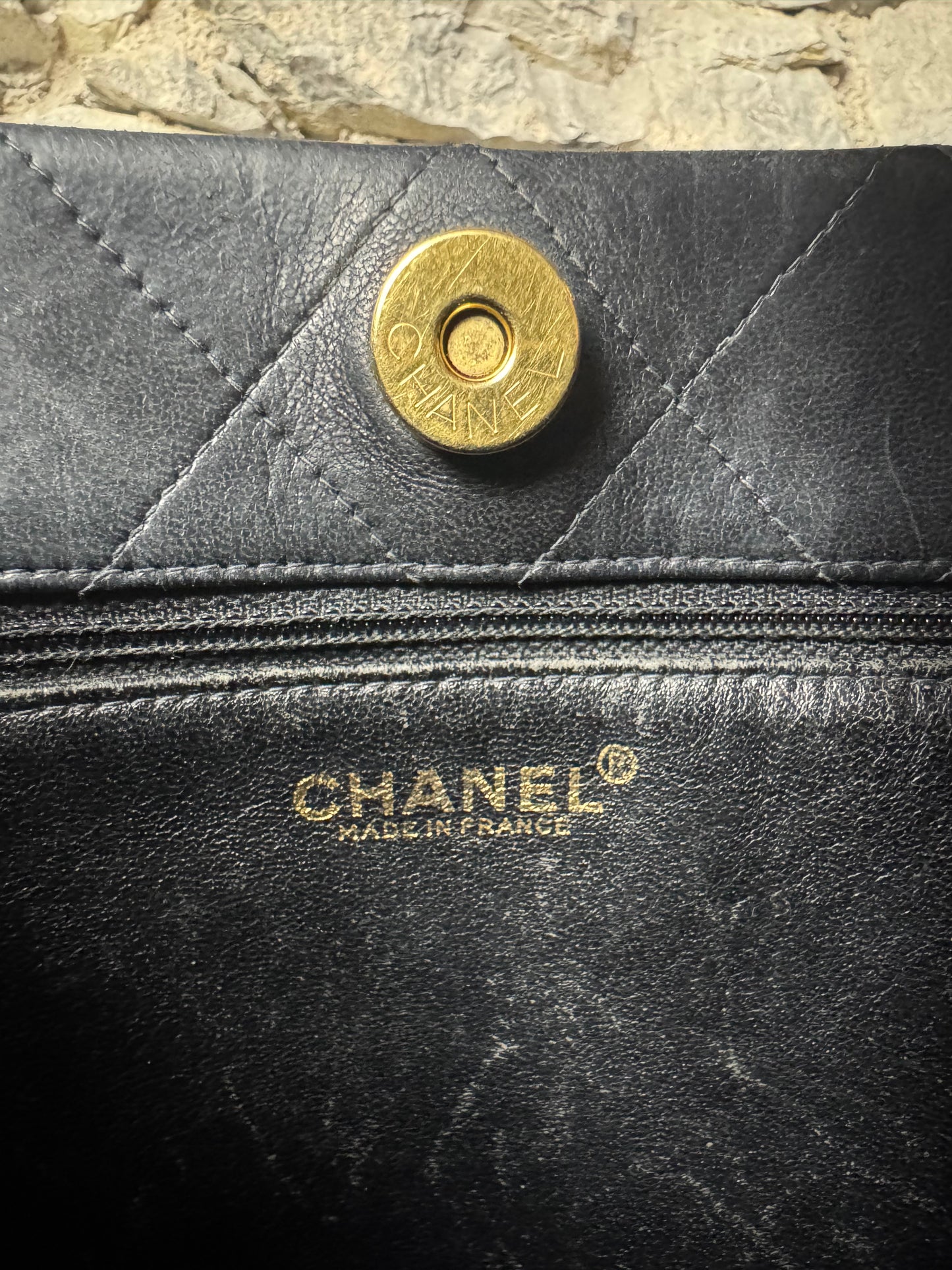 Chanel Vintage CC Chain Shoulder Bag Schwarz