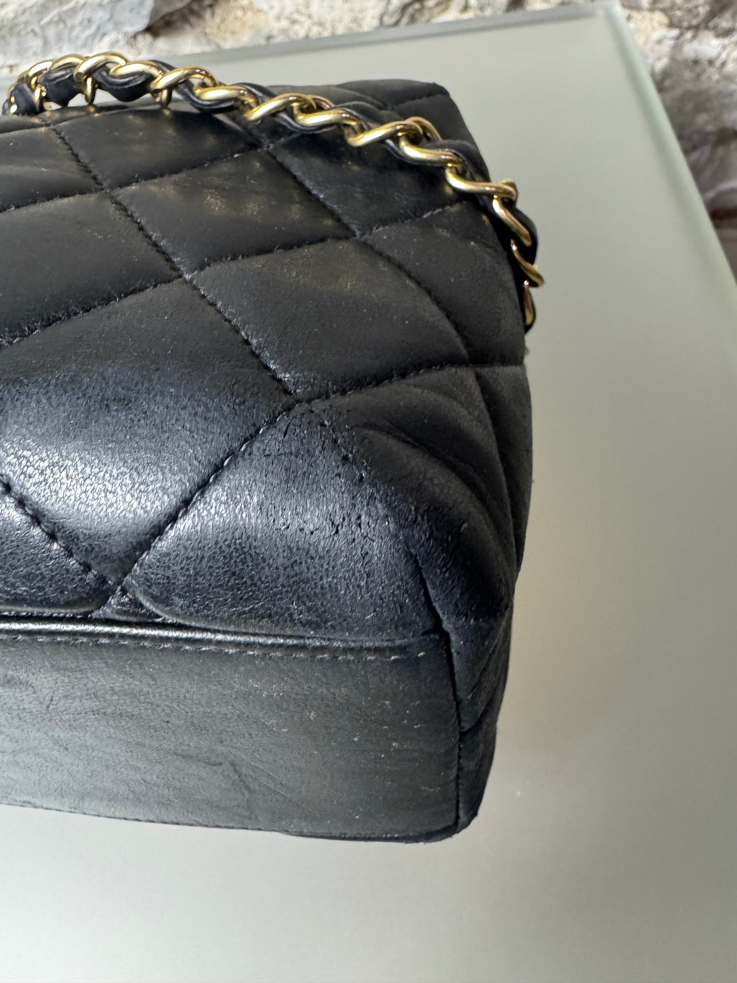 Chanel Vintage CC Chain Shoulder Bag Schwarz