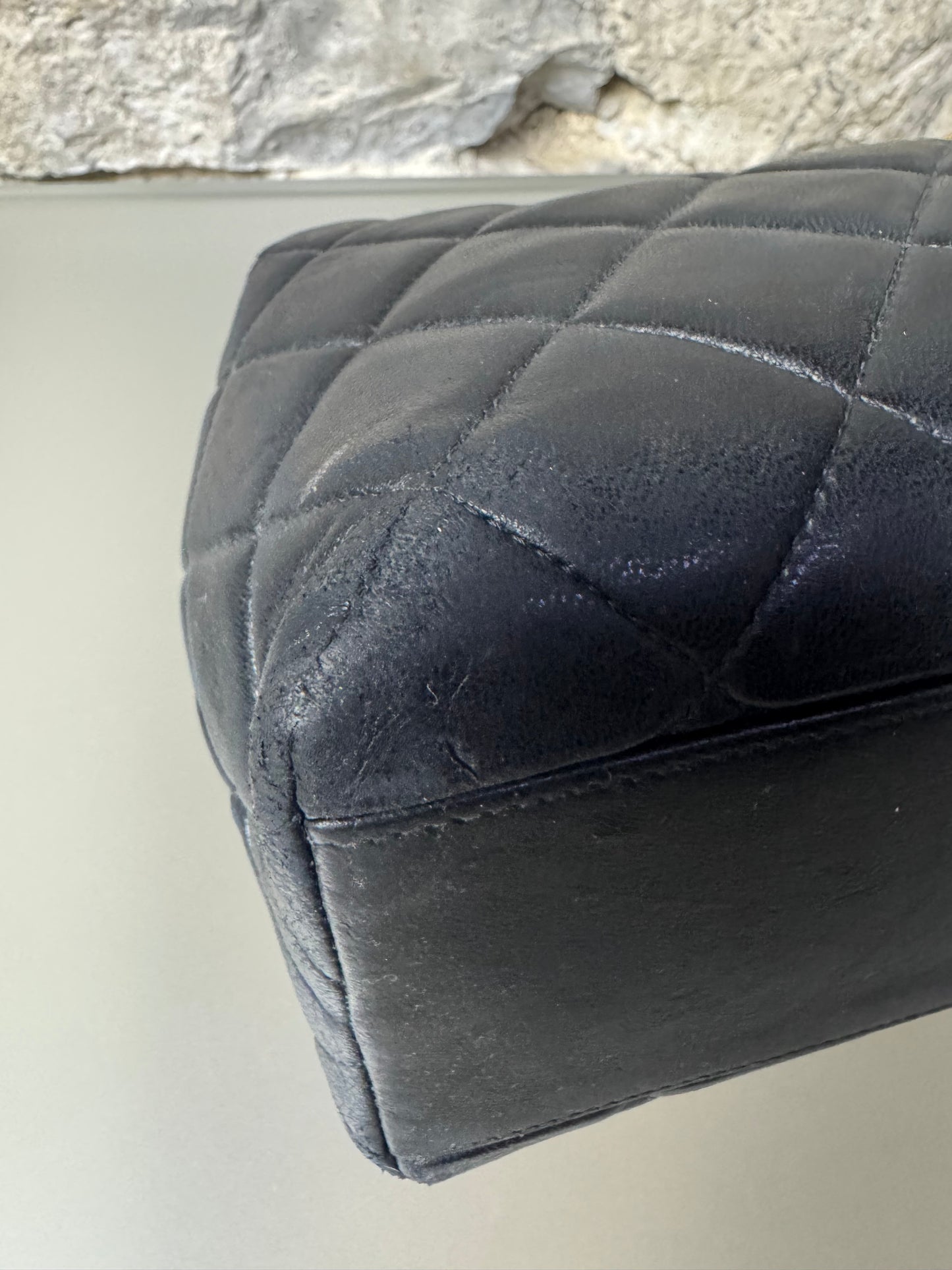 Chanel Vintage CC Chain Shoulder Bag Schwarz