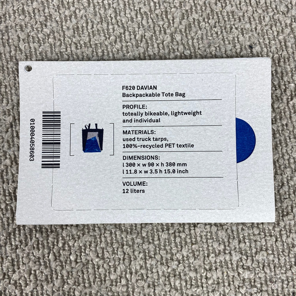 FREITAG F620 DAVIAN Tote Bag – Blau/Grau/Schwarz