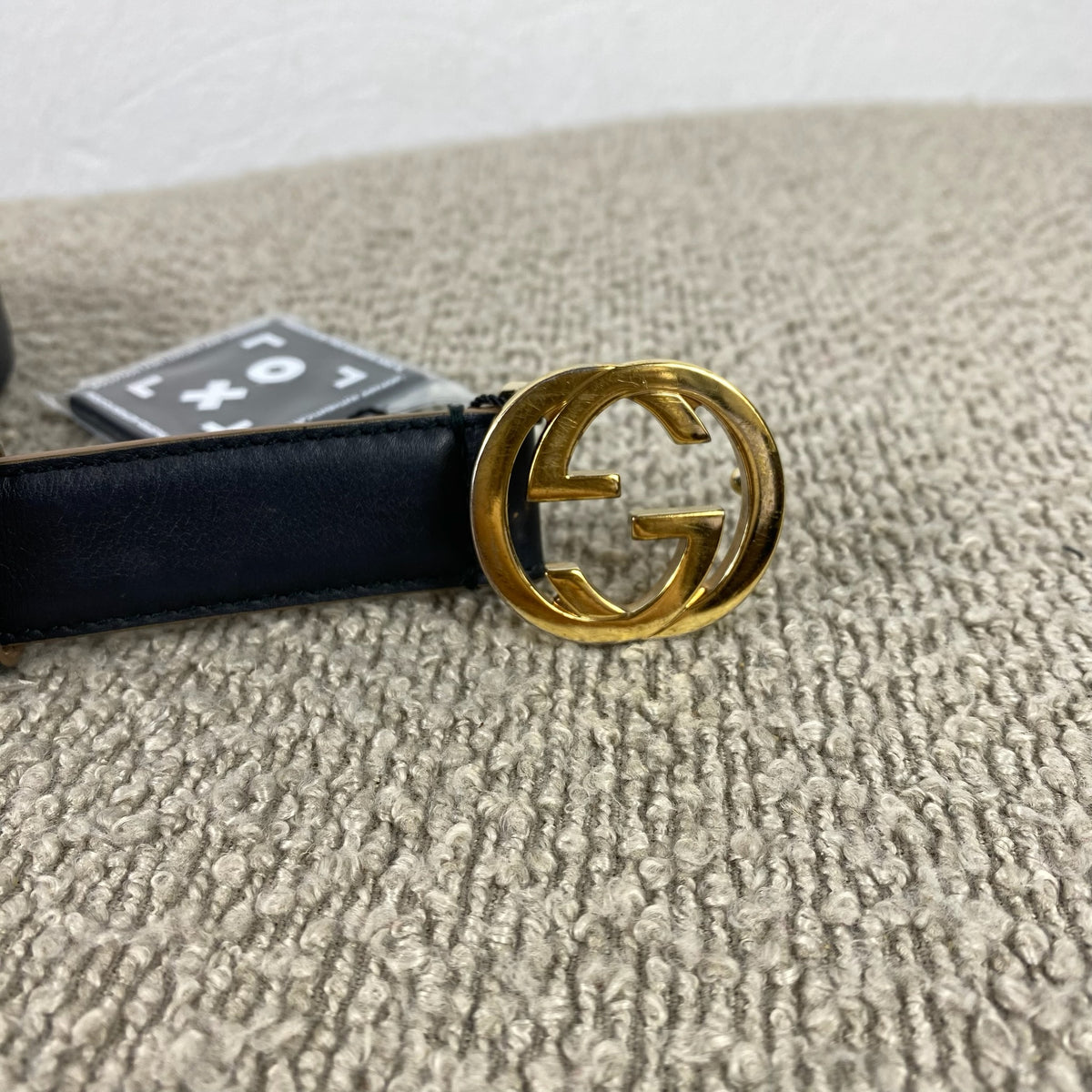 Gucci Gürtel mit Interlocking G Schnalle – Schwarz – 80 cm