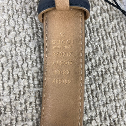 Gucci Gürtel mit Interlocking G Schnalle – Schwarz – 80 cm