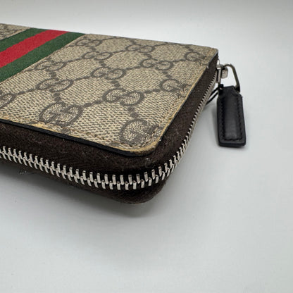Gucci Ophidia GG Zip Around Geldbeutel – Beige/Ebony