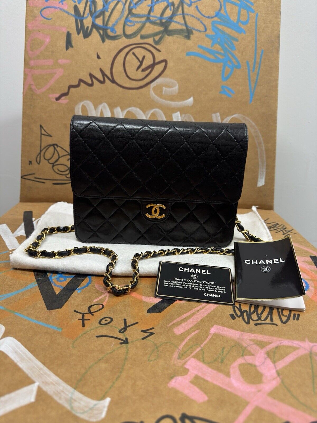 Chanel Handtasche Schultertasche Leder Classic Flap Bag Timeless