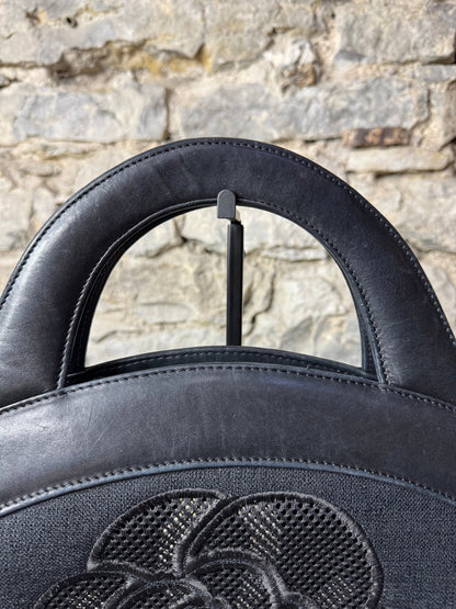 Chanel Tragetasche aus Leinen und Leder – Schwarz - BagAffair