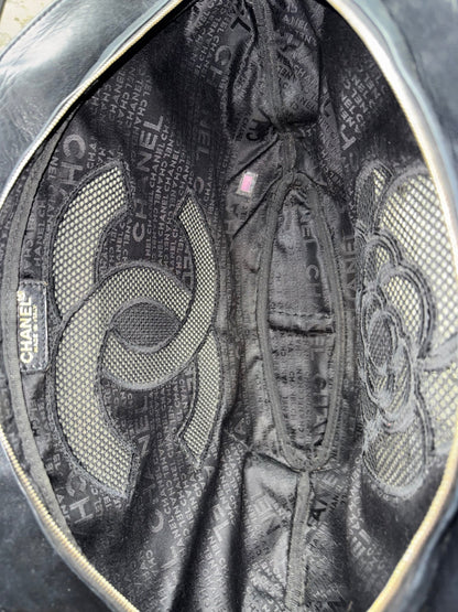 Chanel Tragetasche aus Leinen und Leder – Schwarz - BagAffair