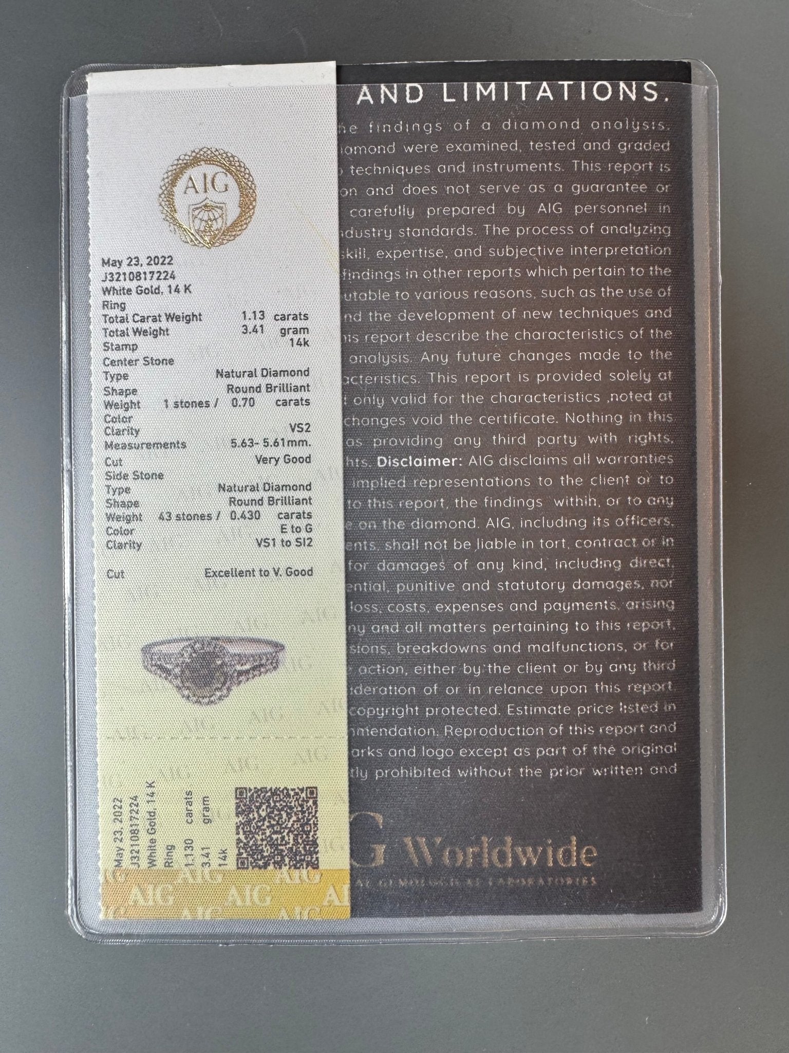 Exklusiver Diamantring aus 14K Weißgold mit Fancy Deep Yellowish Grey Diamant & Brillanten - BagAffair
