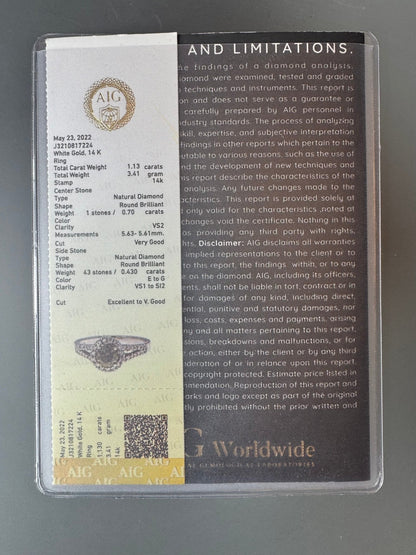Exklusiver Diamantring aus 14K Weißgold mit Fancy Deep Yellowish Grey Diamant & Brillanten - BagAffair