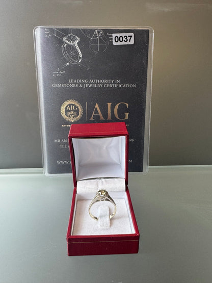 Exklusiver Diamantring aus 14K Weißgold mit Fancy Deep Yellowish Grey Diamant & Brillanten - BagAffair